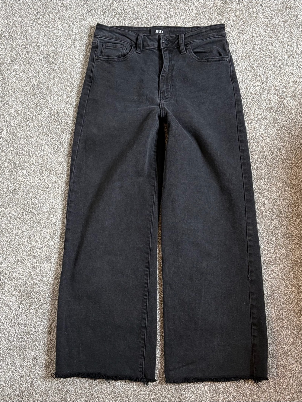 JBD Just Black Denim Wide Leg High Waist Black Jeans Size 28 Stretch!